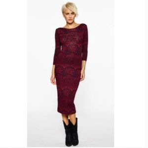 Novella Royale Hyperion Midi Dress Medium Oxblood